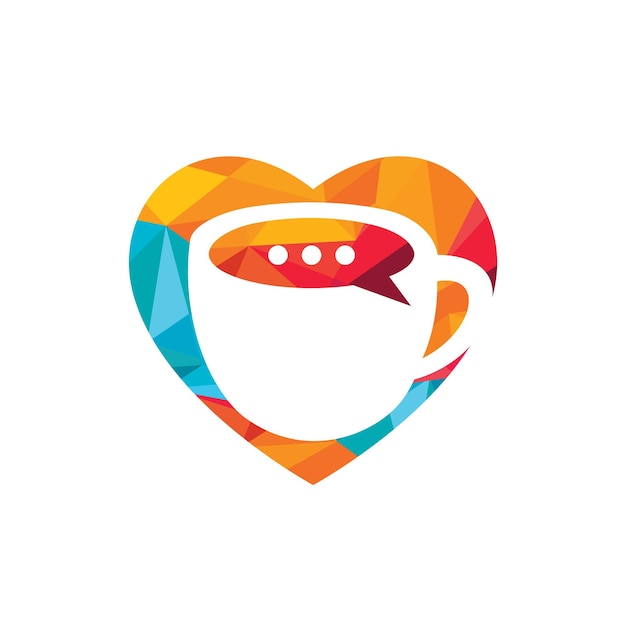 Projektowanie logo wektora rozmowy o kawie