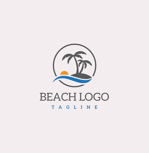 Projektowanie logo wektorowego wakacyjnego wyjazdu na plażę