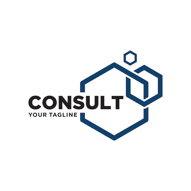 Projektowanie Logo Wielokątnych Konsultacji, Logo Konsultacji, Ikona Technologii