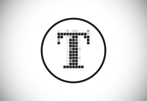 Projektowanie logo z monogramem litery T w pikselach