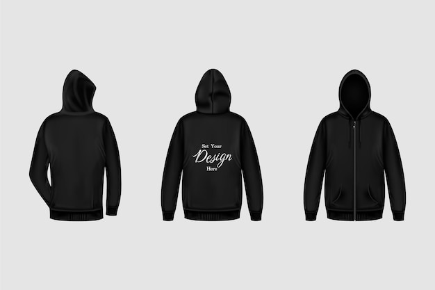 projektowanie makiety czarnego hoddie