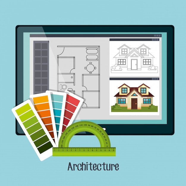 Plik wektorowy projektowanie prac architektonicznych