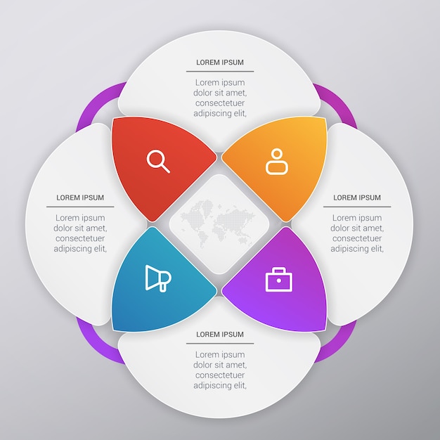 Plik wektorowy projektowanie szablonów infograficznych