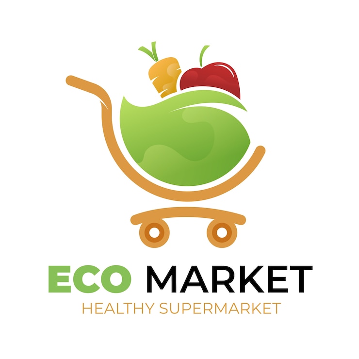 Wektor projektowanie szablonu logo supermarketu