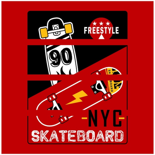 Projektowanie typografii deskorolki NYC