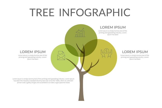 Plik wektorowy projektowanie wektorów wykresu drzewnego infografiki
