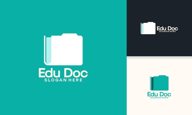 Projekty Logo Dokumentów Edukacyjnych Wektor, Szablon Logo Emblem Do Nauki