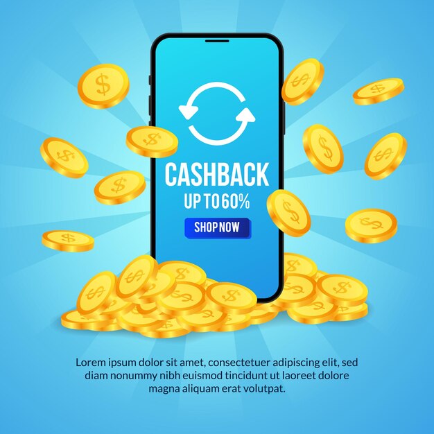 Promocja Cashback Z Koncepcją Transparentu Ilustracji Telefonu