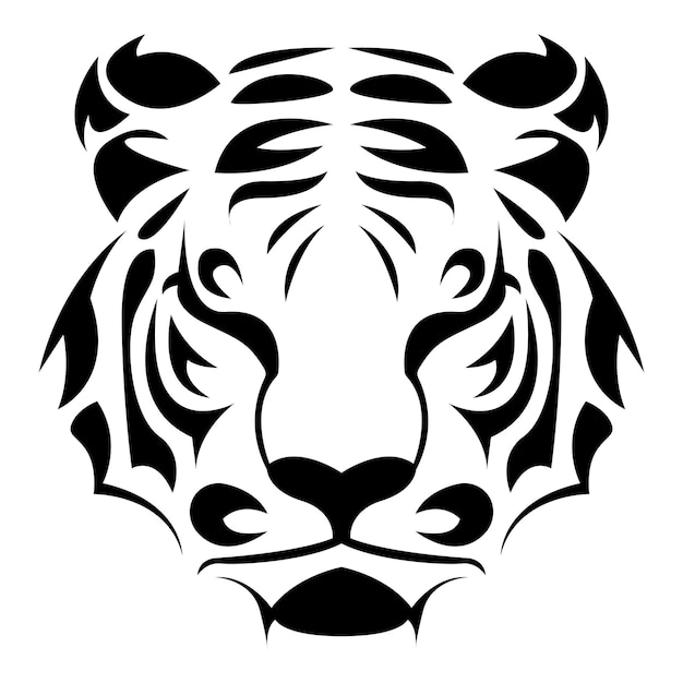 prosta abstrakcyjna wektorowa ilustracja ikoniczna logo głowy tygrysa
