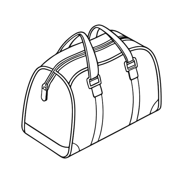 Prosta czarno-biała ilustracja artystyczna torby