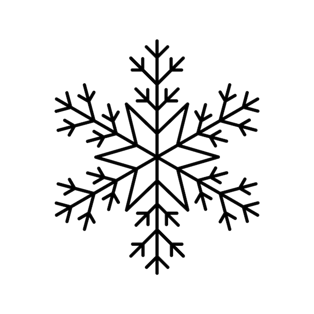 Prosta Ikona Bożonarodzeniowa Płatek śniegu Abstrakcyjne Logo śniegu Mróz Zimna Pogoda Zimowe Opady Płaskie