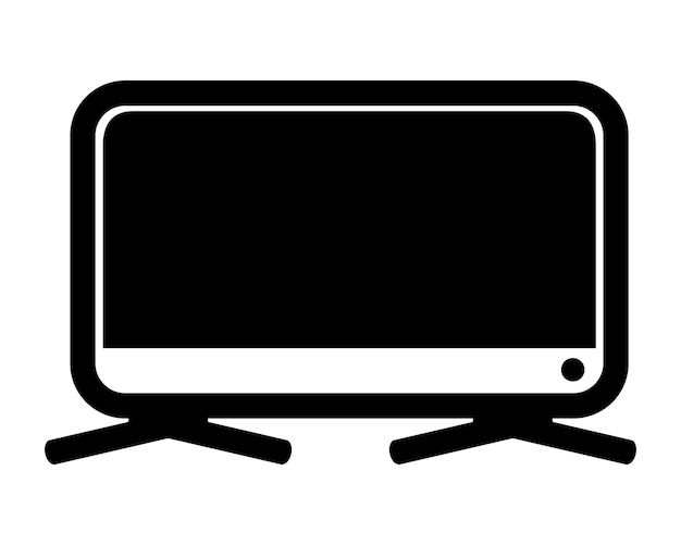 Prosta ikona wektora monitora komputerowego lub lsd tv na białym tle