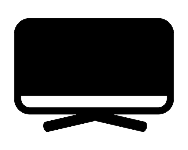 Prosta ikona wektora monitora komputerowego lub lsd tv na białym tle