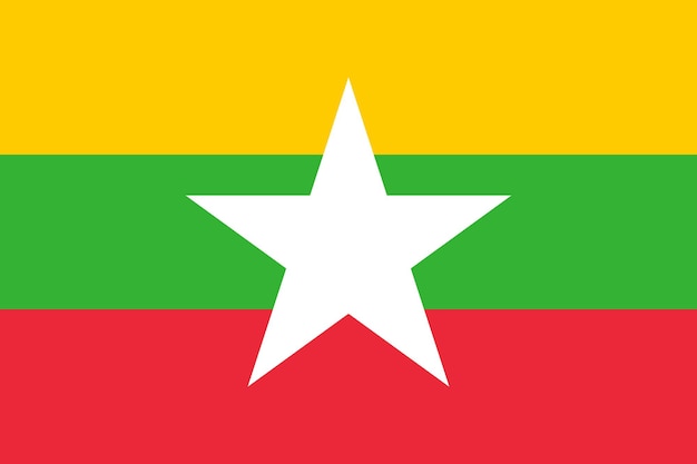Plik wektorowy prosta ilustracja flagi myanmaru na dzień niepodległości lub wybory