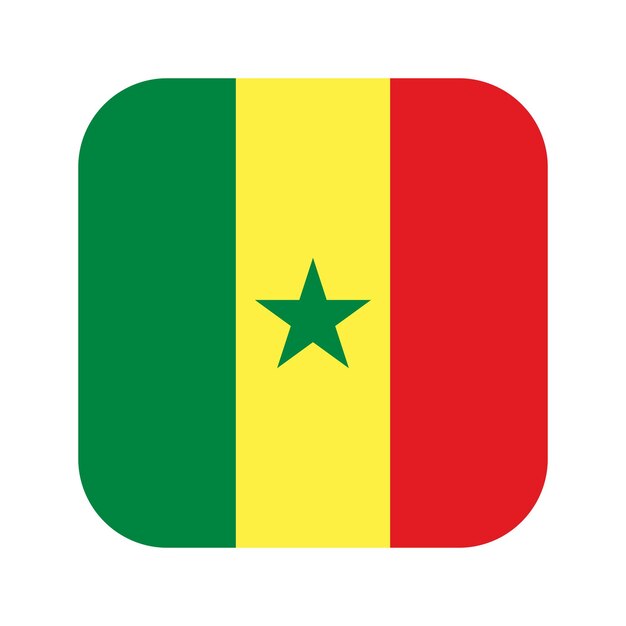 Prosta ilustracja flagi Senegalu na dzień niepodległości lub wybory