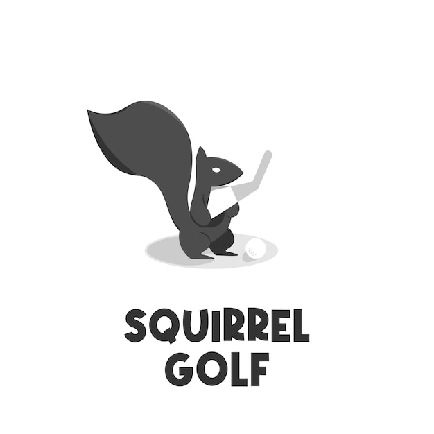 Prosta Ilustracja Logo Wiewiórki Golfowej