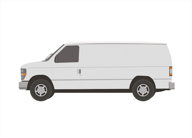 Plik wektorowy prosta ilustracja płaskiej furgonetki