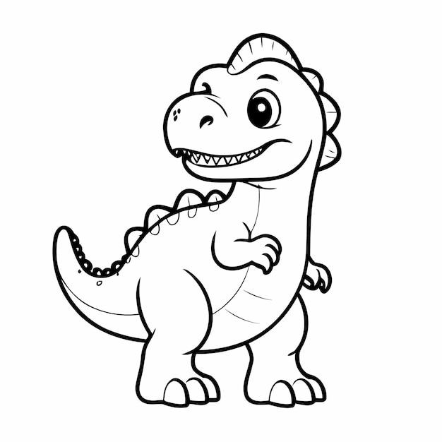 Prosta ilustracja wektorowa konturu Tyrannosaurusa do malowania