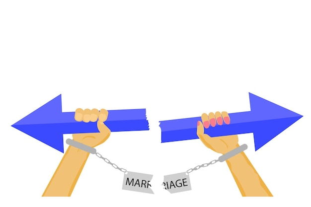Prosta Ilustracja Wektorowa Na Rozwód Lub Skomplikowany Związek