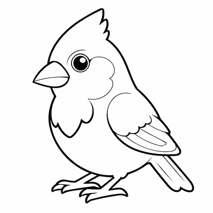 Wektor prosta ilustracja wektorowa rysunku kardynała dla dzieci