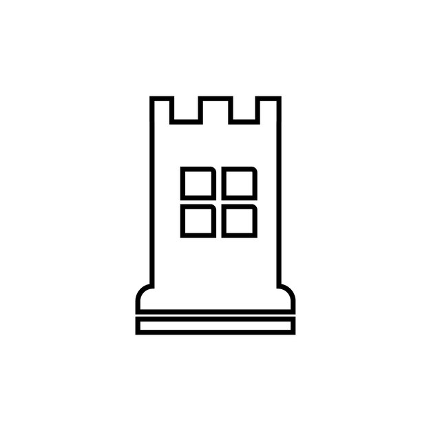 Prosta Ilustracja Zamek Pałac Ikona Edytowalnego Projektu Logo