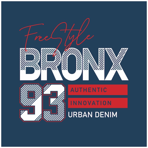 Prosta Konstrukcja Wektor Premium Typografii Bronx Freestyle