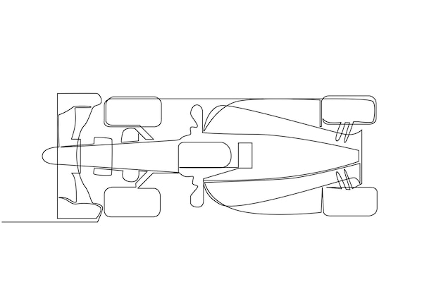 Prosta Linia Wektora Wyścigów Samochodowych. Jedna Linia Koncepcji Rysunku Wyścigów Samochodowych I Linii Ciągłej.