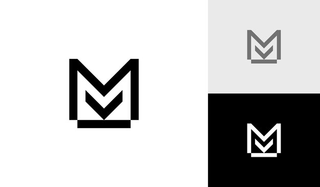 Prosta litera wektora projektu logo MV lub VM