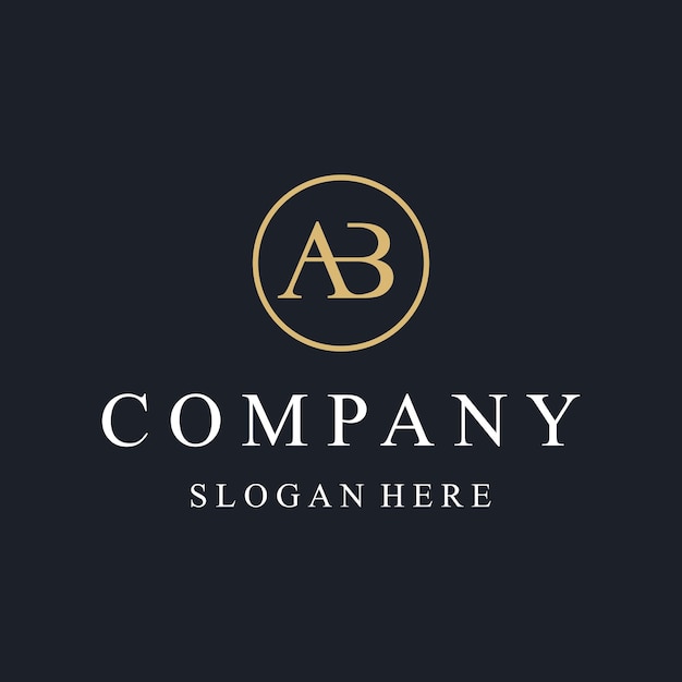 Plik wektorowy prosta luksusowa litera ab logo