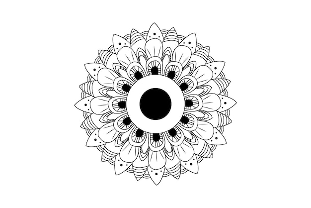 Prosta Mandala Do Kolorowaniaozdobna Okrągła Mandala Geometryczny Element Koła Kalejdoskop