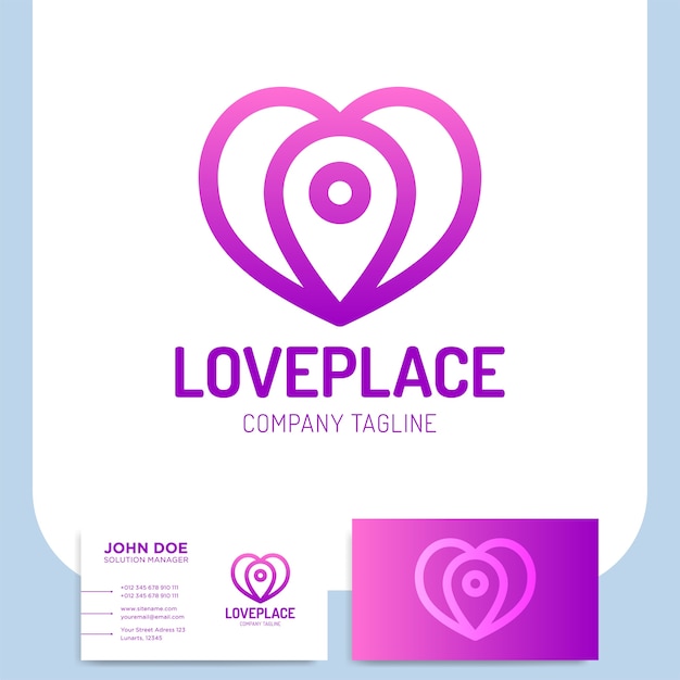 Prosta Miłość Usłyszeć Miejsce Logo Lub Pin Wzorów Szablonów Ikon Nawigacji