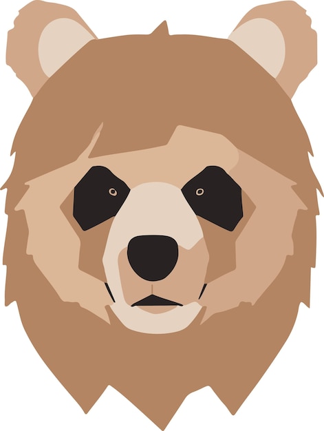 prosta, płaska konstrukcja ilustracji wektorowych twarzy niedźwiedzia brunatnego na białym tle