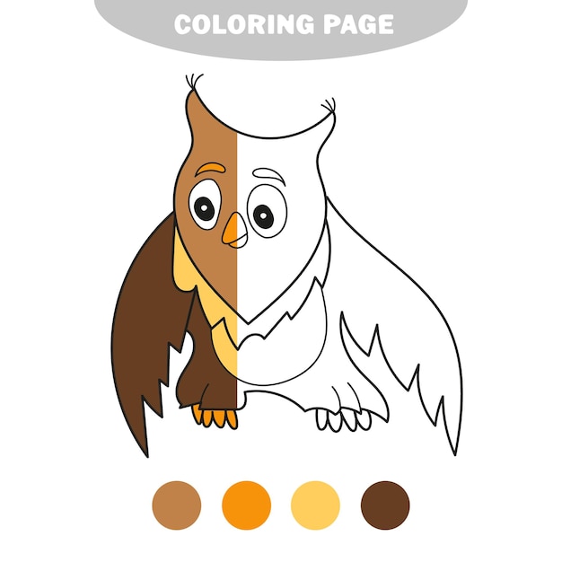 Prosta Strona Kolorystyka Bezbarwna Zabawna Kreskówka Sowa Ilustracji Wektorowych