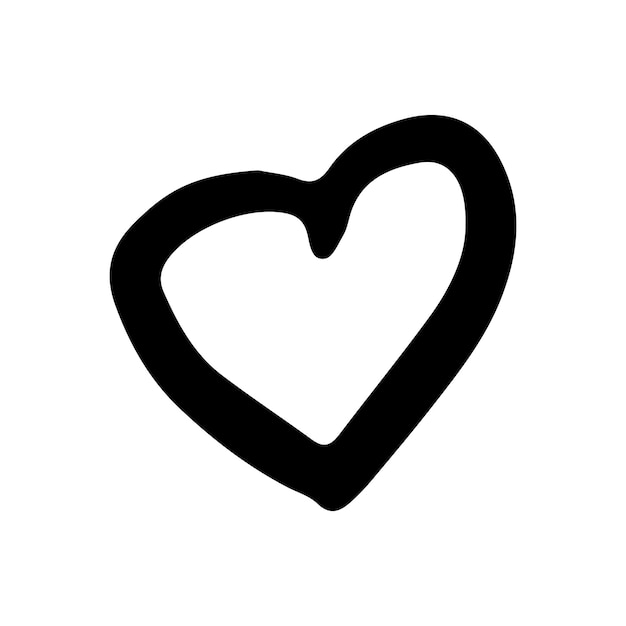 Proste doodle serce wektor na Walentynki kartki, plakaty, zawijania i projektowania. Ręcznie rysowane serce, na białym tle na białym tle. Kształt geometryczny, symbol ilustracja Walentynki.