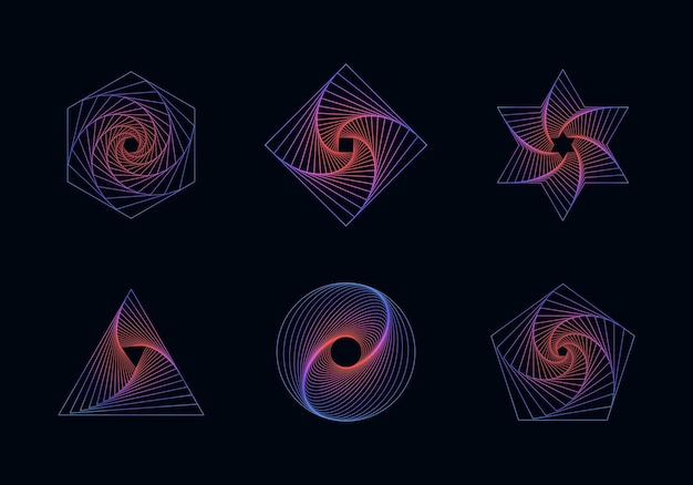 Proste Geometryczne Abstrakcyjne Wzory Modne Elementy Grafiki Wektorowej Dla Unikalnego Projektu