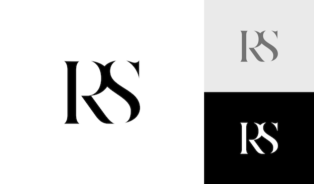Proste i luksusowe logo z monogramem RS