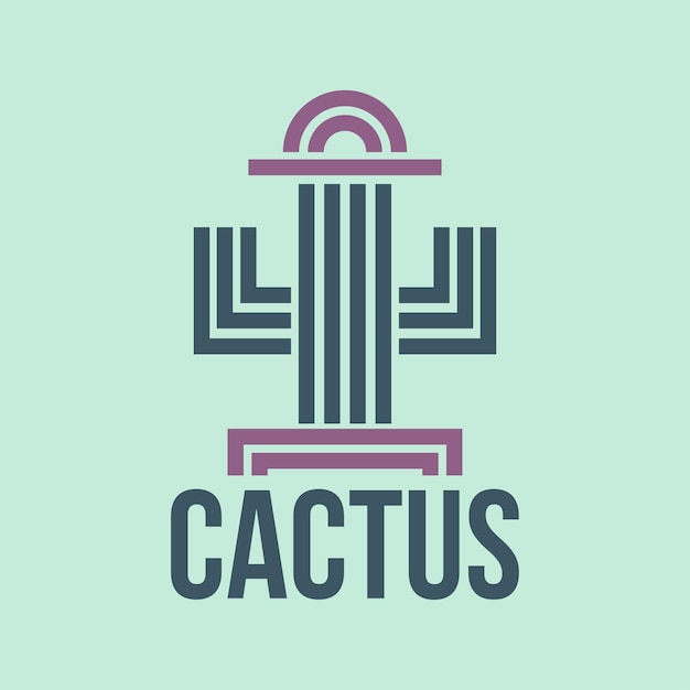 Proste I Unikalne Podwójne Znaczenie Cactus Logo Design Concept Vector