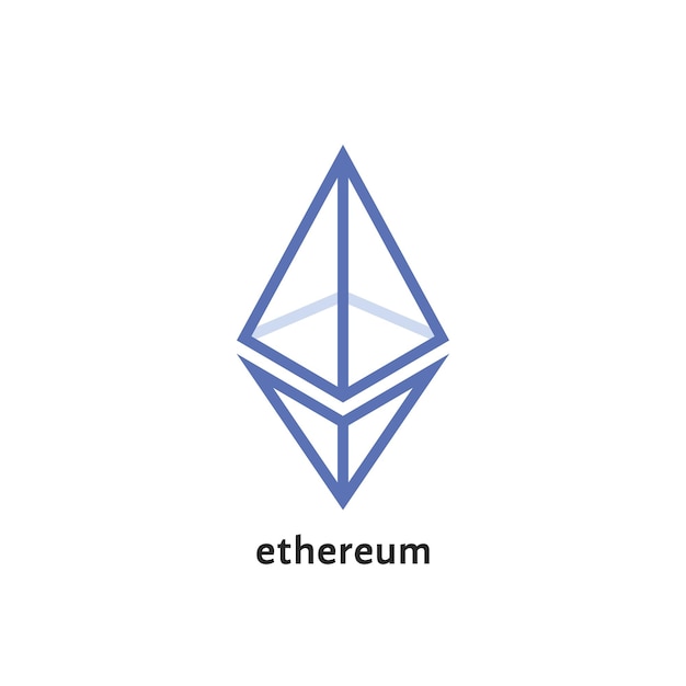 Plik wektorowy proste logo ethereum z cienką linią