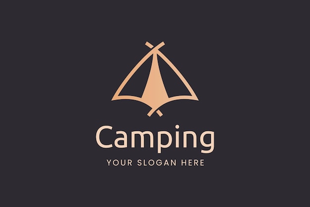 Plik wektorowy proste logo kempingowe w kształcie namiotu