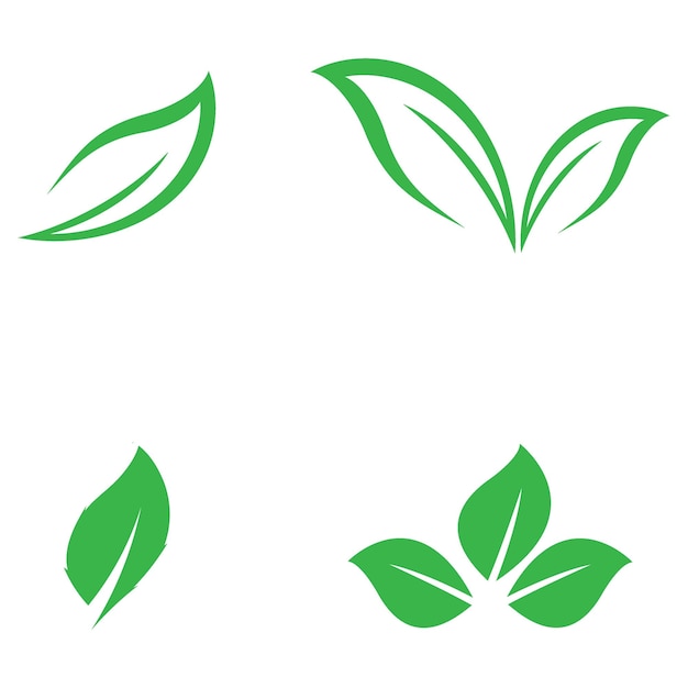 Proste logo liścia i szablon wektora