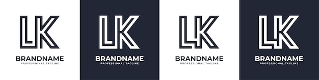 Plik wektorowy proste logo lk monogram odpowiednie dla każdej firmy z inicjałem lk lub kl