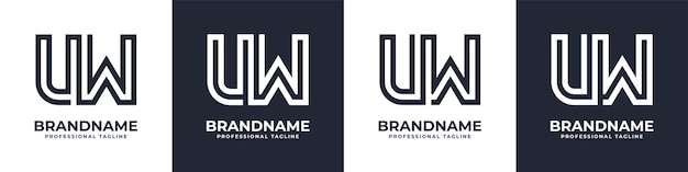 Proste Logo Monogramu Uw Odpowiednie Dla Każdej Firmy Z Inicjałem Uw Lub Wu