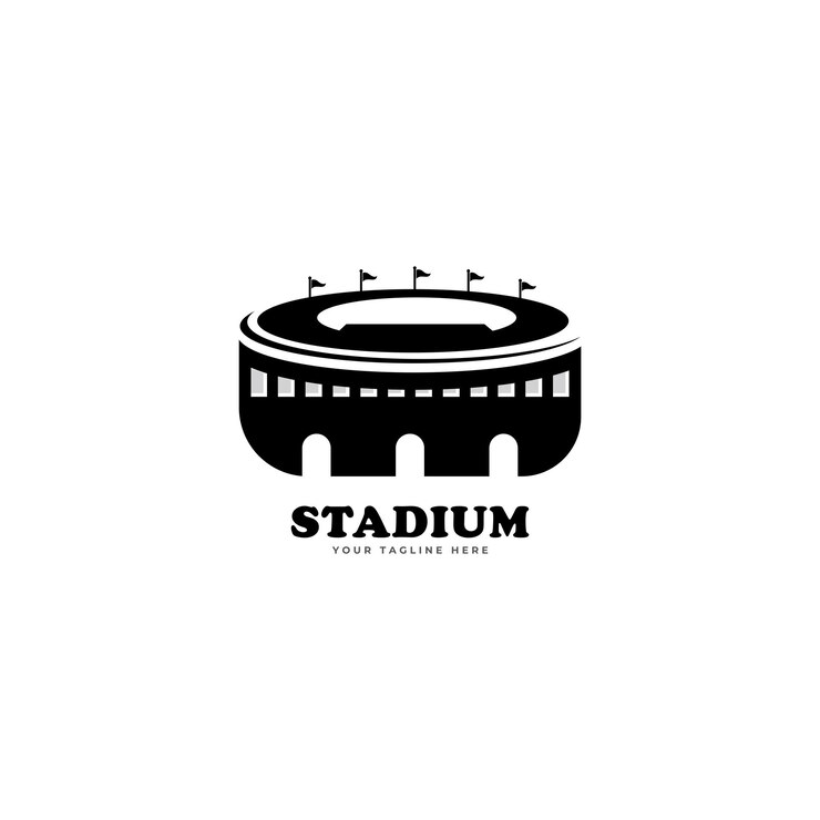 Wektor proste logo stadionu logo sportowe wektor płaski logo ilustracja wektorowa