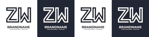 Plik wektorowy proste logo zw monogram odpowiednie dla każdej firmy z inicjałem zw lub wz