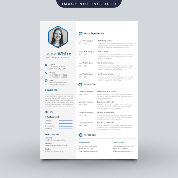 Proste nowoczesne CV tamplte