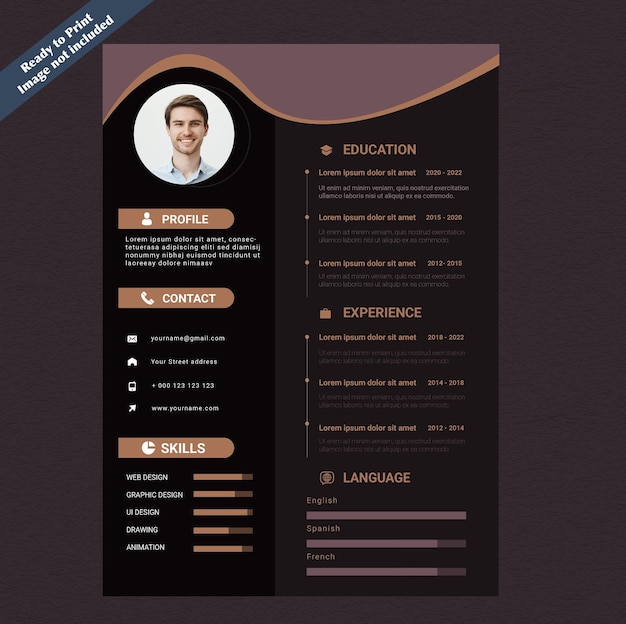 Proste nowoczesne CV tamplte