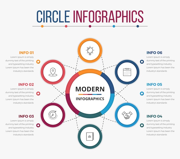 Proste Nowoczesne Infografiki Koła