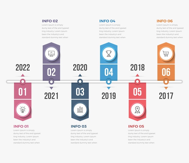 Proste Nowoczesne Infografiki Na Osi Czasu