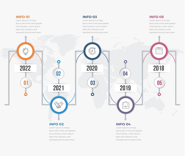 Proste Nowoczesne Infografiki Na Osi Czasu