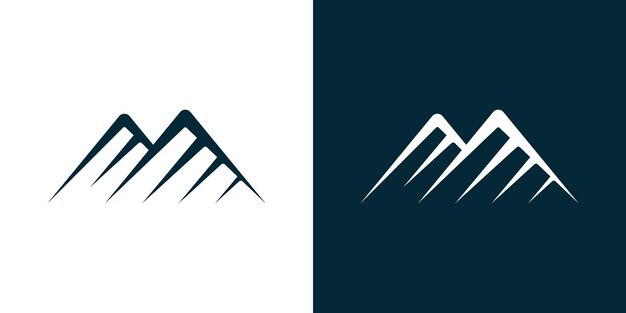 Proste nowoczesne logo przygody górskiej projektowanie linii sztuki ikona logo góry